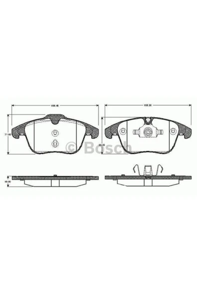 Bosch 0986494209  Fren Balatası Ön S-Max 06- Mondeo IV 07- Galaxy III 06- / S60 10- S80 06- V60 V70 06 ürün görseli 1