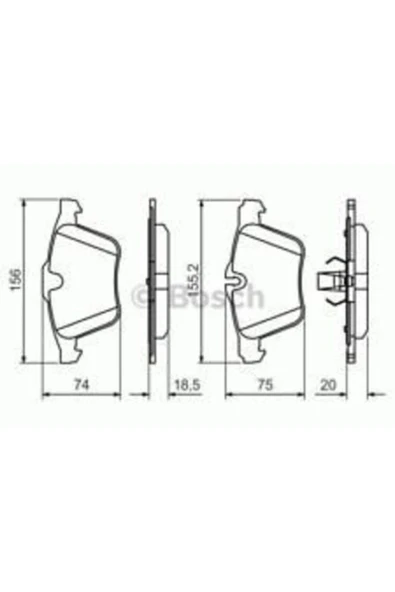 Bosch 0986494481  Fren Balatası Ön Ford F-type Bm 08- 02c2z14096 ürün görseli 1