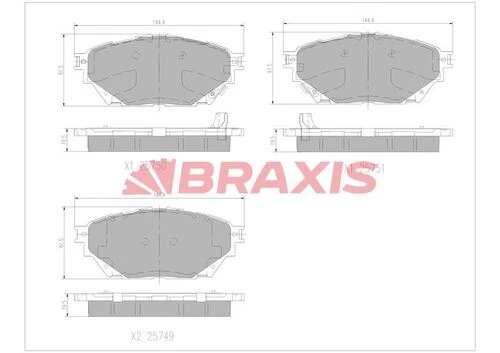 Braxis AA0764 Aa0764 Fren Disk Balata Ön Arka Uzun Şase 8'li Mitsubishi Fuso Canter Fe859 12-euro 5 Tfb75 Tfb85 Temsa Prestij 10- Mk585740 ürün görseli 1