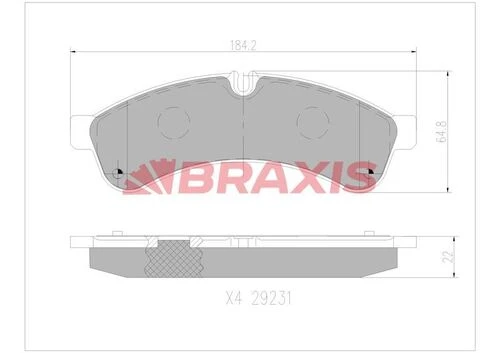 Braxis AA0760 Aa0760 Arka Fren Disk Balata Daily 2.3 3.0 06-otokar Magırus Ym 42555633 ürün görseli 1