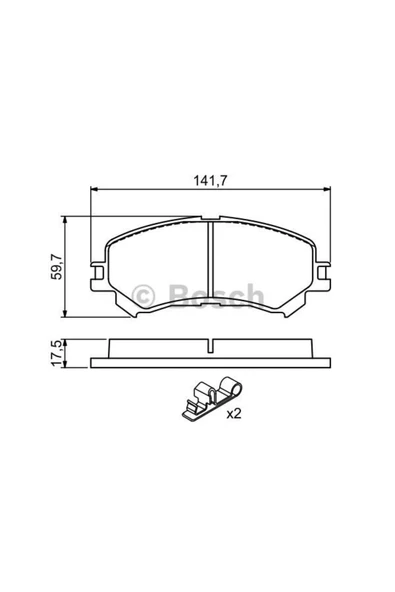 Bosch 0986494720 FREN BALATASI ON NISSAN QASHQAI J11 2013-/ XTRAIL T32 15-/ RENAULT KADJAR KOLEOS 2015-/ ürün görseli 1