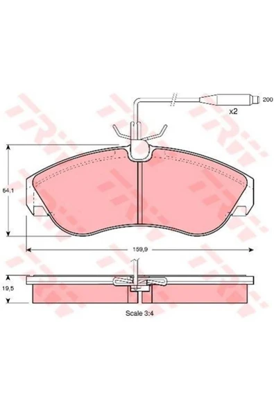 Fren Balatası Ön Fişli Ducato 02 / Boxer 02 / Jumper 02 18q Büyük Tip ürün görseli 1