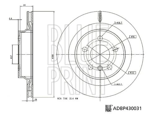 Blue Print ADBP430031 FREN DİSKİ ARKA (5D 300MM) BMW  F39 17- ürün görseli 1