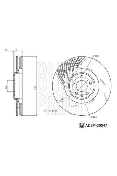 Blue Print ADBP430047 Porsche Ön Fren Diski ürün görseli 1