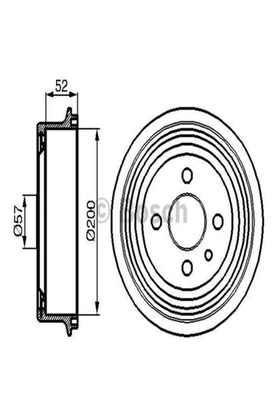 Bosch 0986477018  Arka Fren Kampanası Vectra A 1.6 Astra F 1.4 1.6 1.8 2.0 Ascona Kadett 79 94 Lanos ürün görseli 1