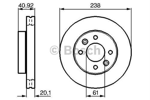 Bosch 0986478276  Ön Fren Diski Diski Havalı Renault 19 Renault 21 Clio I Iı Kangoo Megane I Symbol I 1.2 1.4 1.5 1.6 1.9 Küçük 7701204286 ürün görseli 1
