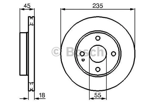 Bosch 0986478241  Ön Fren Diski Havalı Mazda 323 89-96 Mazda 121 1.1 1.3 16v 1.5ı 16v 91-96 235mm Na013325xc ürün görseli 1