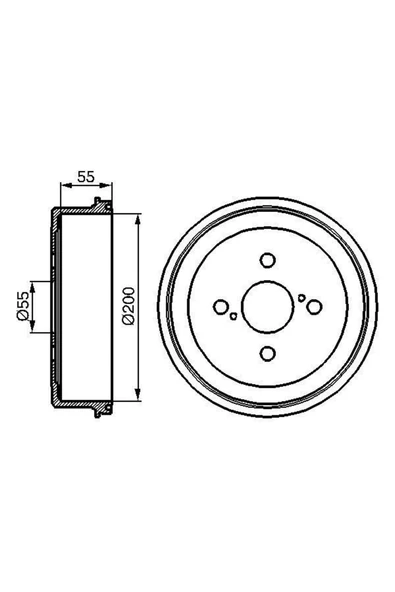 Bosch 0986477090 ARKA FREN KAMPANASI TOYOTA COROLLA 1.6 1993-2002 (200 X 4) / (AE 101 AE 111) ürün görseli 1