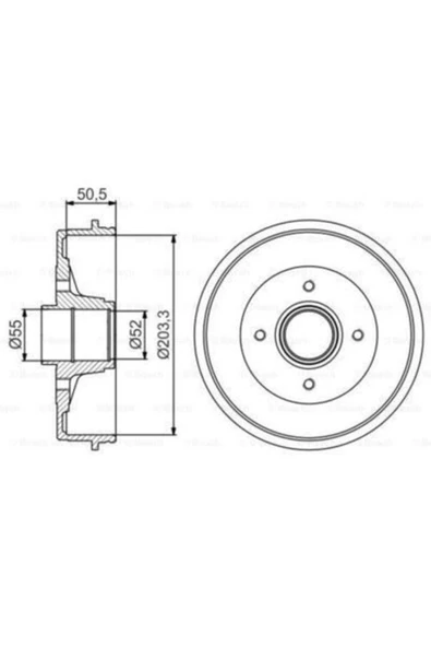 Bosch 0986477172  Arka Fren Kampanası Kangoo 1.2 1.4 1.5 Dcı-1.9 Dcı 97- 4320000q0c ürün görseli 1