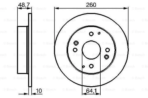 Bosch 0986478172  Arka Fren Disk Aynası Düz Honda Accord 90-98 260x4 42510sn7000 ürün görseli 1