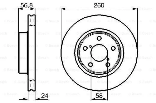 Bosch 0986478293  Fren Diski Ön 260 24-22mm Hava Kanallı 26300ae090 ürün görseli 1
