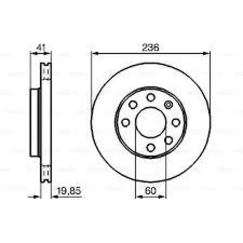Bosch 0986478192  Ön Fren Diski Corsa B-astra F-vectra A-ascona C-combo B 94-01 Aveo-kalos 03 236x19.9x4dl Havalı 90511111-93182291-93281952 569054 ürün görseli 1