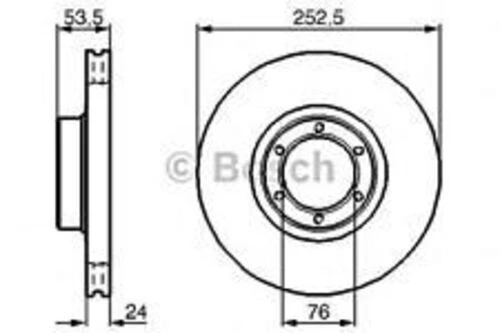 Bosch 0986478113  Ön Fren Diski Trafic 97-01 Opel Arena 97-01 252.5x24x4dxhvlı 7701204281 ürün görseli 1