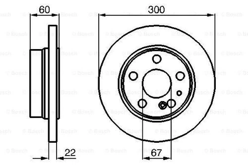 Bosch 0986478566  Fren Diski Ön 300 22-19.4mm Hava Kanallı Kaplamalı Yüksek Karbon Alaşımlı ürün görseli 1