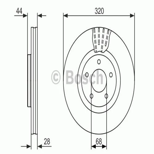 Bosch 0986479679  Ön Fren Diski Aynası Havalı Nissan Juke 2014-qashqai 2007-2013 Renault Koleos 2008-320x5 40206et01a ürün görseli 1