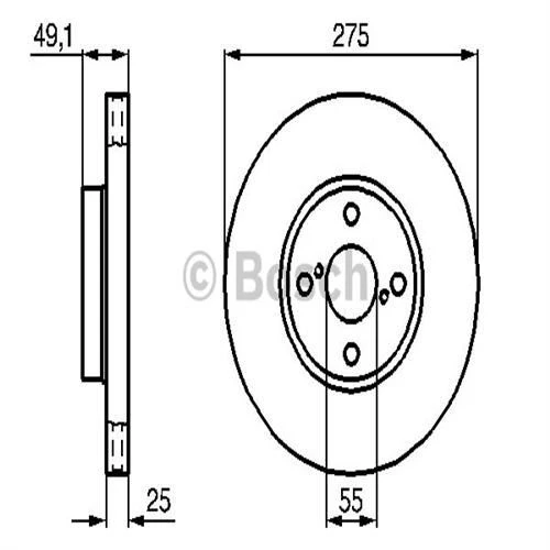 Bosch 0986479245  Ön Fren Diski Aynası Havalı Toyota Corolla 1.4 D4d 2003-2007 275x4 4351202080 ürün görseli 1