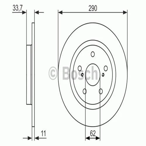 Bosch 0986479656  Fren Diski Düz Arka Toyota Avensis 09-290x5 4243105070 ürün görseli 1