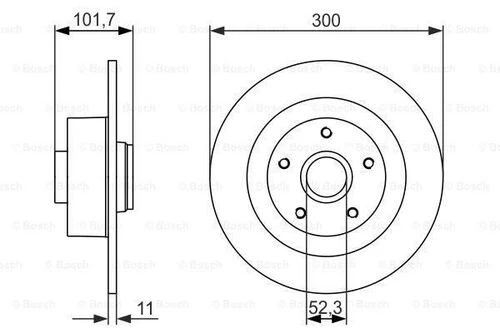 Bosch 0986479573  Fren Diski Arka 300 11-9.5mm Rulmanlı Abs Sensörlü 402020005r ürün görseli 1