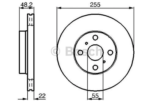 Bosch 0986478578  Ön Fren Diski Aynası Havalı Toyota Corolla 1.6 Enjeksiyonlu 1992-2003 Ae100 Ae101 Ae111 Kasa 255x4 4351212550 ürün görseli 1