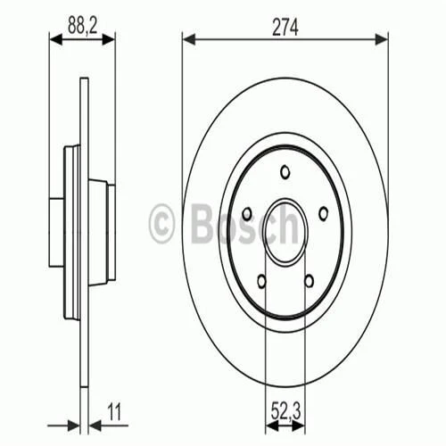 Bosch 0986479695  Arka Fren Diski Diski Kangoo Iıı Citan 10-274mm 8200381148 ürün görseli 1