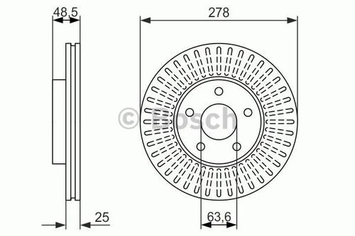 Bosch 0986479173  Ön Fren Diski Disk Focus Iıı 1.6eco 1.6tdcı Focus Iı 04-focus Iı C-max 03-07 C-max 07-1.6ec Av611125db ürün görseli 1