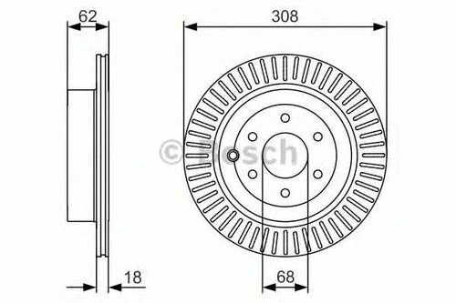 Bosch 0986479533  Fren Diski Arka Havalı Nissan Pathfinder 05-navara 2.3 D23 15-mercedes X-class 470 17- 43206eb300 ürün görseli 1