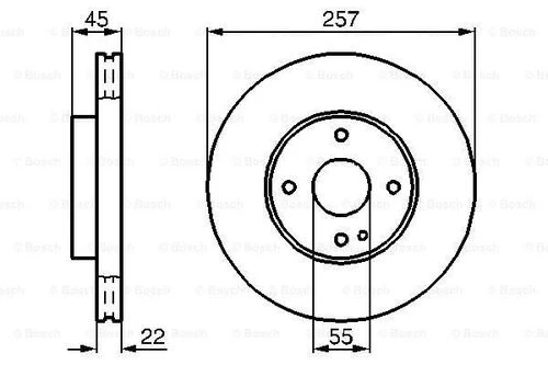 Bosch 0986478638  Fren Diski Ön 257 22-20mm Hava Kanallı Bb7e3325xa ürün görseli 1