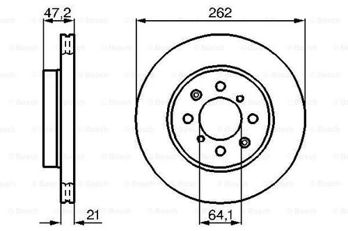 Bosch 0986478657  Ön Fren Diski Havalı Rover 200 216gsı 216gtı 220gsı 400 414gsı 416gtı 420 Cabriolet 214 1990-1996 Gbd90830 ürün görseli 1