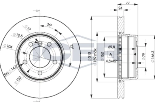 Bosch 0986479055  Fren Diski 34116764021 ürün görseli 1