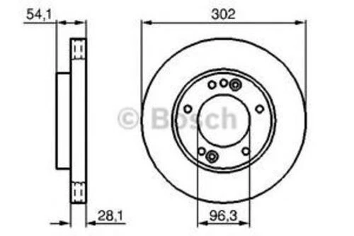 Bosch 0986479230  Ön Fren Diski Kia Sorento 2.4 İe 16v 02 2.5 V6 Crdı 02 3.5 V6 24v 02 302x28x5dl Havalı Df4395 517123 ürün görseli 1