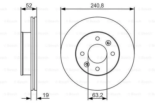 Bosch 0986479377  Ön Fren Disk Aynası Accent 1.3-1.6 Benzinli 00-06 Admira 1.5 Dizel 3 Silindir 03-04 5171225060 ürün görseli 1