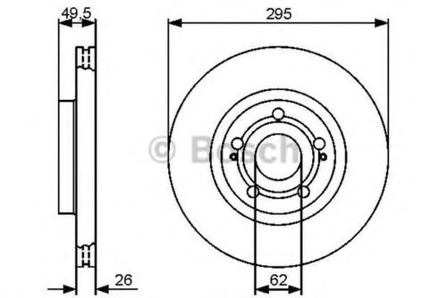 Bosch 0986479454  Ön Fren Diski Aynası Havalı Toyota Avensis D4d 2003-2008 Corolla Verso 04-auris 2.0 D4d 07-merkezleme Capı 62 295x4 4351205080 ürün görseli 1