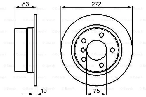 Bosch 0986478439  Fren Diski Arka 272 10-8.4mm Kaplamalı Yüksek Karbon Alaşımlı 34211163845 ürün görseli 1