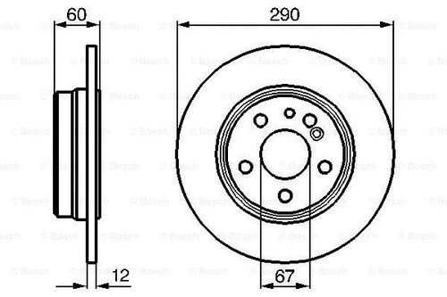 Bosch 0986478607  Fren Diski Arka 290.0 12.0-9.8mm 1404230612 ürün görseli 1