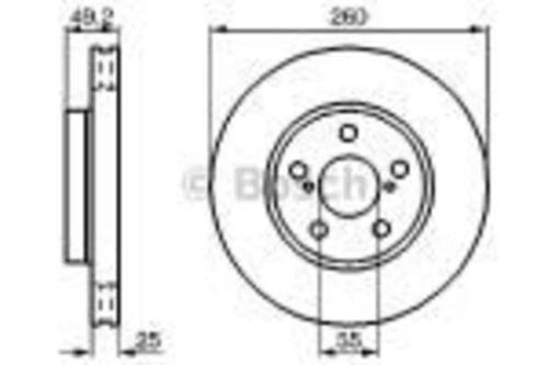 Bosch 0986478451  Ön Fren Disk Aynası Toyota Avensis 97-02 260x5 4351205030 ürün görseli 1