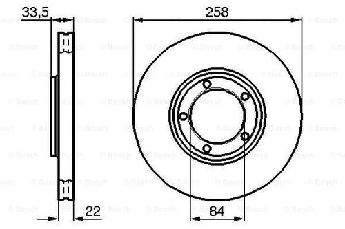 Bosch 0986478530  Fren Diski Ön 258.0 22.0-20.4mm Mb407030 ürün görseli 1