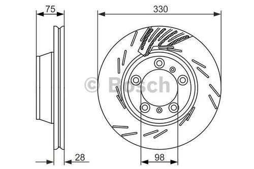Bosch 0986479732  Arka Fren Diski Sol Panamera 09-16 97035240300 ürün görseli 1