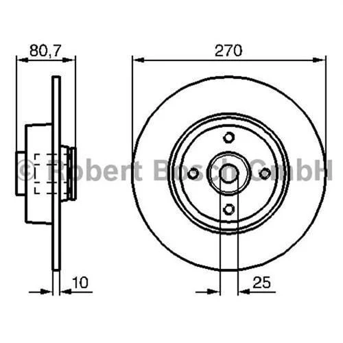 Bosch 0986479274  Arka Fren Diski Megane Iı Sw 1.4 1.5 Dcı 1.6 1.9 Dcı 09 03-scenic 06.03-270x10x4dl Poryalı 7701207898 ürün görseli 1