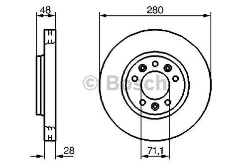 Bosch 0986479266  Ön Fren Disk Aynası Scudo Iıı Expert Iıı Jumpy Iıı 1.6hdı 1.6jtd Multijet 90 01 07-hava Soğutmalı Ölçü 280 28 26mm 4249.20 ürün görseli 1