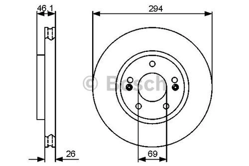 Bosch 0986479434  Ön Fren Diski Aynası Havalı Hyundai Santa Fe 2003-294x5 5171226100 ürün görseli 1