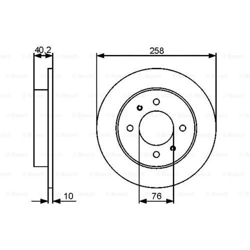 Bosch 0986479484  Arka Fren Disk Aynası Hyundai Elantra 1.6 1.8 2.0 00-06 Lantra 90-95 258x3 5841129310 ürün görseli 1