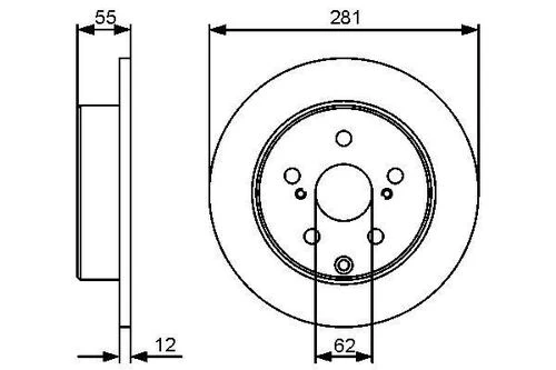 Bosch 0986479419  Arka Fren Disk Aynası Düz Toyota Rav4 Iıı Vvt-ı 06-13 281x5 4243142060 ürün görseli 1