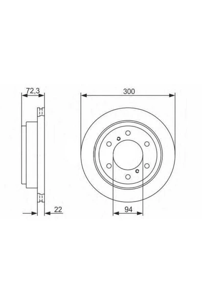 Bosch 0986479373  Fren Diski Arka Pajero 00-10 Havalı 300mm ürün görseli 1