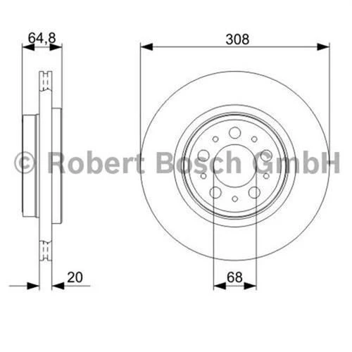 Bosch 0986479320  Arka Fren Diski Volvo Xc 90 2.5t D5 T6 02-17 Jant 308x20x5dl Havalı 31471824 ürün görseli 1