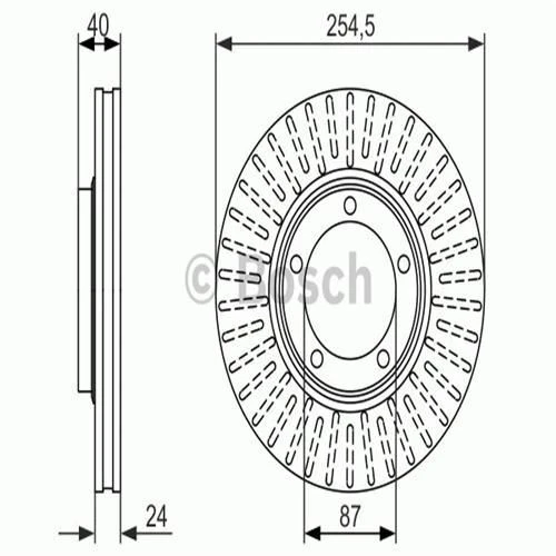 Bosch 0986479596  Ön Fren Disk Aynası Havalı Hyundai Stare 2.5 Tcı 97-01 581294a100 ürün görseli 1