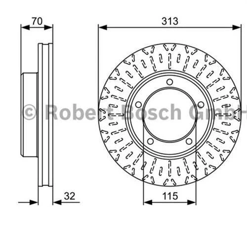 Bosch 0986479567  Ön Fren Diski Havalı Land Cruiser 4.2 4.7 4x4 98-10 Lexus L470 98-08 313x4 4351260130 ürün görseli 1