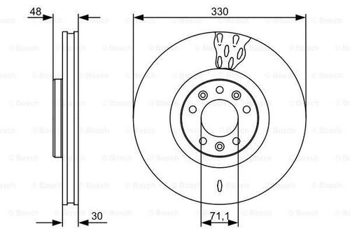 Bosch 0986479529  Ön Fren Diski P407 P607 Ym 2.2 16v 3.0 Sw 04-c5 Iıı C6 3.0 V6 2.2 Hdı 05-hava Soğutmalı 4249.a9 ürün görseli 1