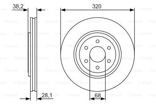 Bosch 0986479S35 FREN DİSKİ ÖN NAVARA 14- NP300 08- PATHFINDER 05- 17 JANT HAVALI ürün görseli 1