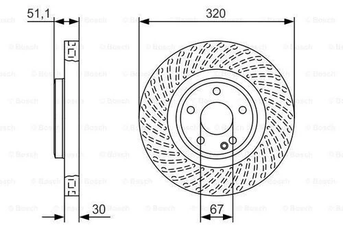 Bosch 0986479A59 0 Fren Diski Ön Mercedes X117 W176 W246 C117 X156 A2464212612 ürün görseli 1