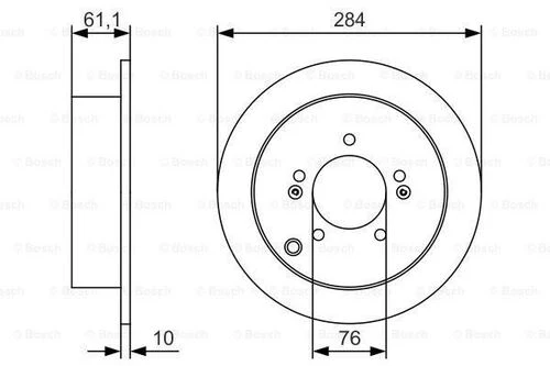Bosch 0986479U37 0 Arka Fren Disk Aynası Hyundai Santa Fe 01-tucson 04-trajet 00-kia Sportage 04-284x5 584113a300 ürün görseli 1